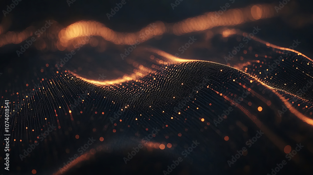 Aufkleber Futuristic digital clock with abstract data visualization time management concept