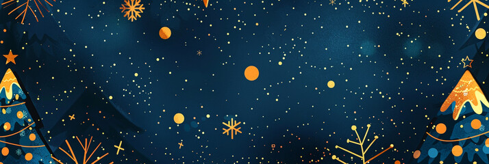 Illustration of a forest made of lovely Christmas patterns.