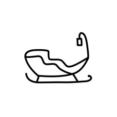 santa sleigh line icon