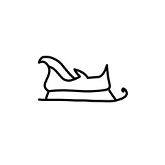 santa sleigh line icon