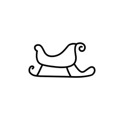santa sleigh line icon