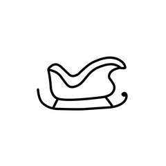 santa sleigh line icon