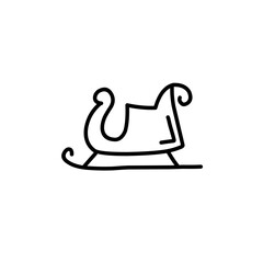santa sleigh line icon