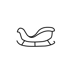 santa sleigh line icon