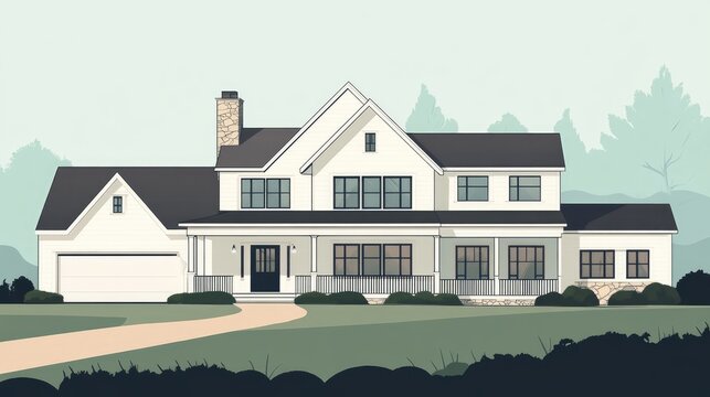 Large Modern Luxury Farmhouse With Hardie Siding Stone Accents Double Gables Covered Porches And A Front Entrance