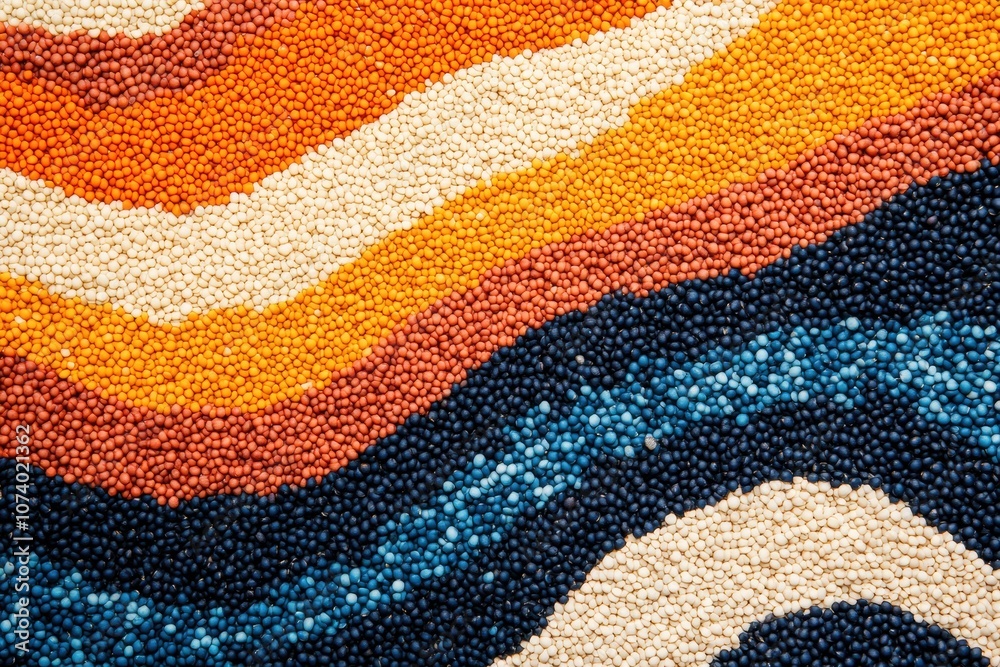 Poster an intricate arrangement of colorful beans, lentils, and seeds creates a stunning abstract pattern r