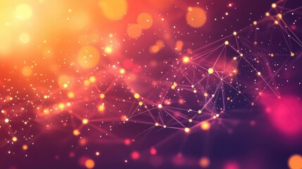 Fototapeta premium Abstract Digital Background With Dots And Network Connections Flowing Particles And Waves In The Air Science And Technology Imagery