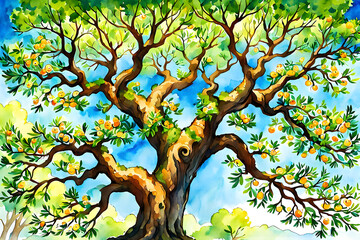 Fototapeta premium tree with leaves, tree in the forest