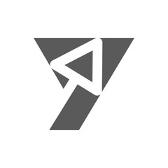 the logo consists of the letter Y and arrow. Abstract, outline and elegant.