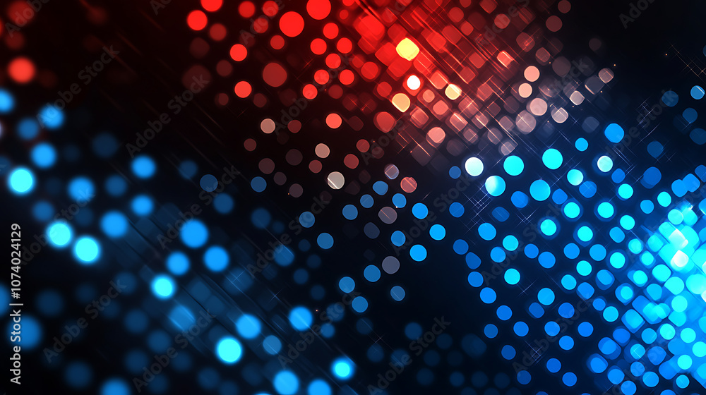 Poster abstract red, white and blue vector background with flowing lines
