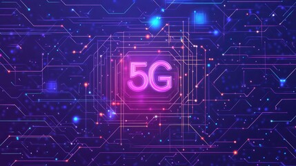 Obraz premium Ai Linear Illustration Of Wireless Mobile Network Connectivity Digital Abstraction Depicting Futuristic 5G Communication