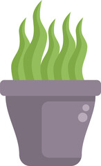 Simple and colorful icon of a houseplant growing in a ceramic pot