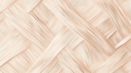 Minimalistic Abstract Pattern In Soft Beige Pastel Tones With Loose Woven Rattan Texture Trendy Boho Chic Decor Wall Art