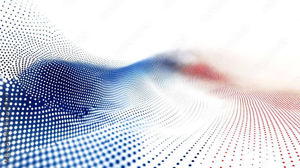 Poster official abstract technology background design with blue and red dots on white backdrop for business