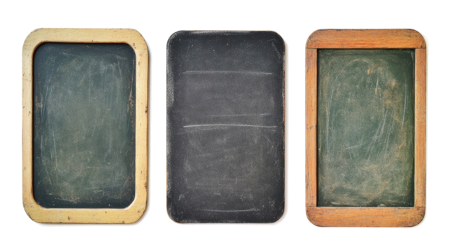 Set of Blank School Chalkboards on a Transparent Background Generative AI