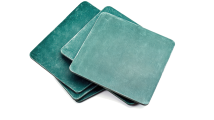 Blank Green School Chalkboards Stacked on a Transparent Background Generative AI