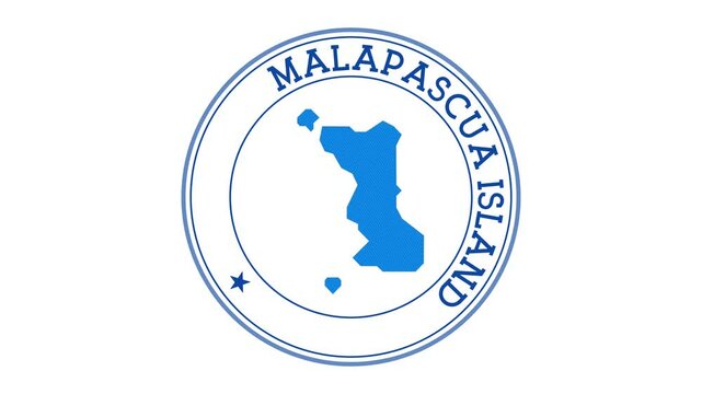 Malapascua Island intro. Badge with the circular name and map. Malapascua Island round logo animation.