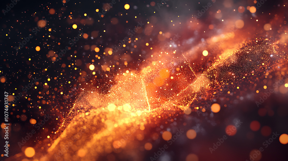 Aufkleber Dynamic particle flow in modern it tech wallpaper abstract digital background 3d rendering