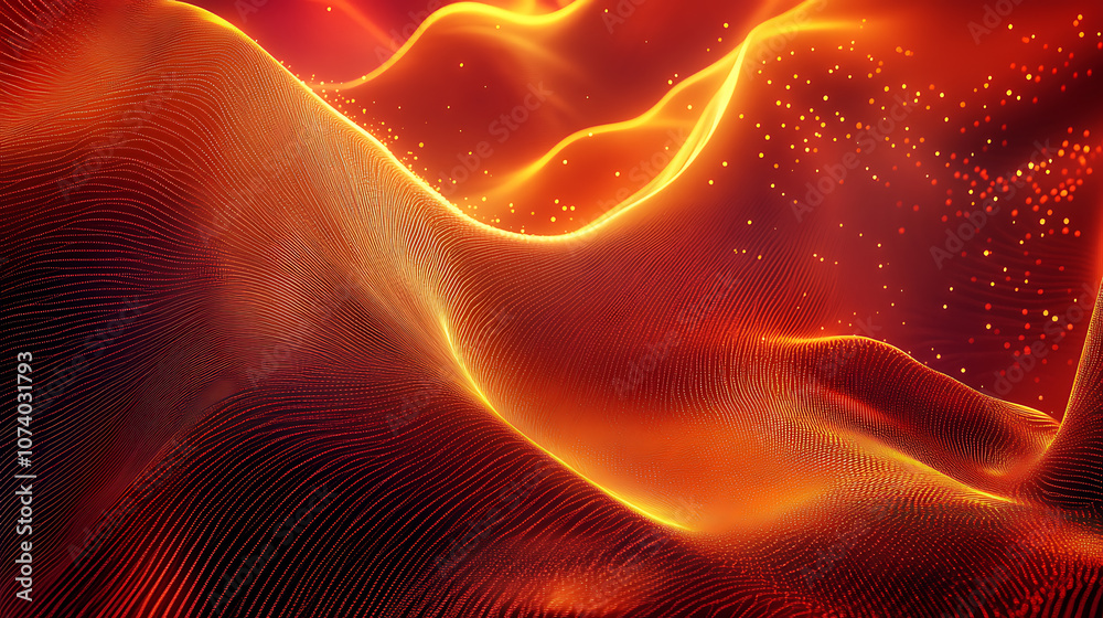Aufkleber Dynamic particle flow in modern it tech wallpaper abstract digital background 3d rendering