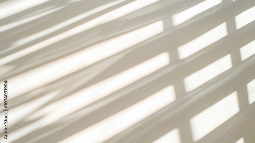 Wall mural minimalist abstract white background with linear patterns and shadows, giving a refined, modern touc