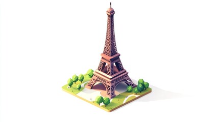 Eiffel Tower Low Poly Illustration