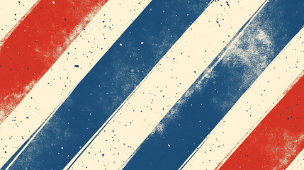Fototapeta premium Illustration of red white and blue diagonal stripes on solid background