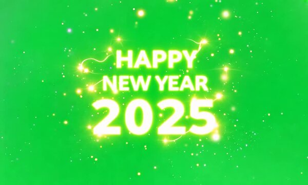 happy new year 2025, green screen