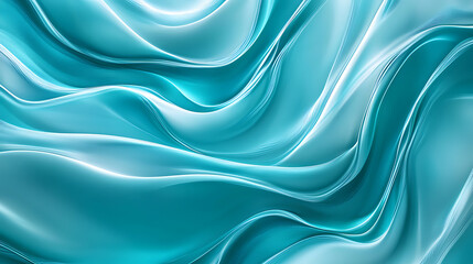 Obraz premium Mesmerizing abstract ocean waves in aqua and teal fluid texture for background digital art