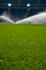football pitch grass - care and watering - perfect green grass for footballers