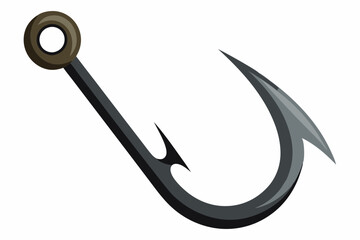 A shiny fishing hook isolated on a white background