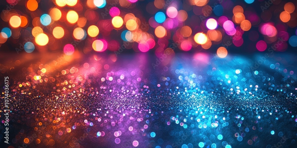 Aufkleber Abstract Background with Colorful Bokeh and Glitter