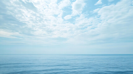 Fototapeta premium Serene ocean horizon blending into endless sky seaside getaway from modern world oil painting