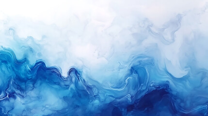 Soothing ocean waves with gradient blue lines abstract watercolor background