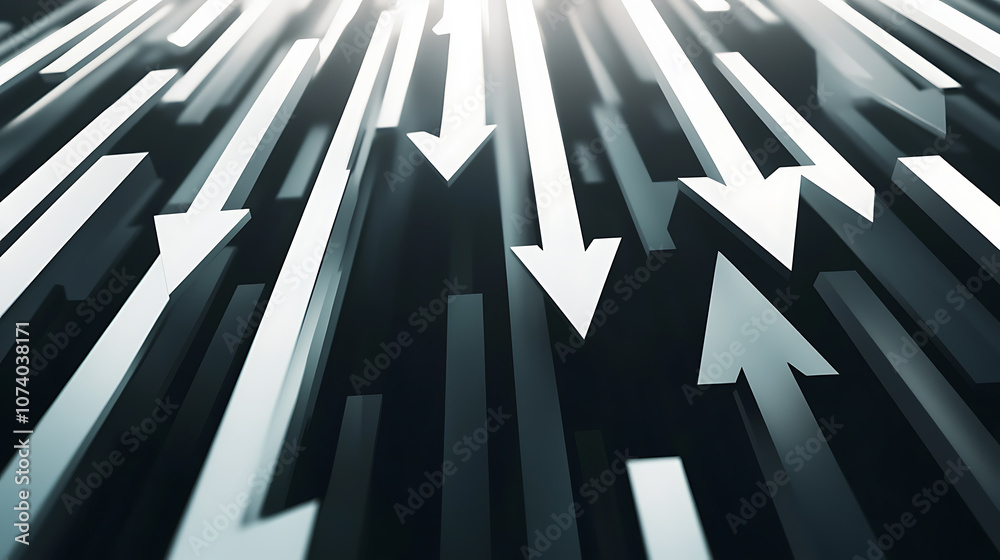 Poster A background with white arrows pointing upwards, representing growth and progress in business or personal life