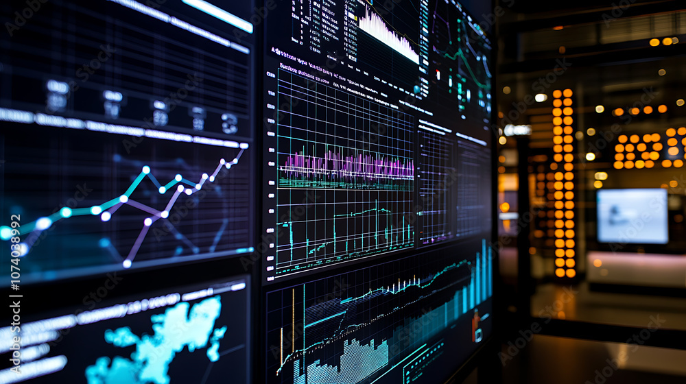 Aufkleber A detailed display showcasing data analysis and information diagrams for electricity grid analytics, focusing on cost and production monitoring