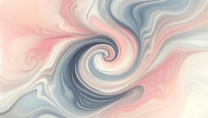 Fototapeta premium Soft pastel pink and grey marble swirl, creating calming and delicate aesthetic modern background