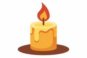Wax candle isolated on white background vector illustration