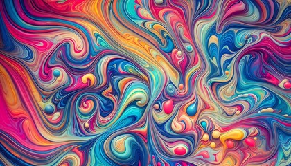 Obraz premium Colorful abstract marble texture with rainbow swirls, creating vibrant and eye-catching look