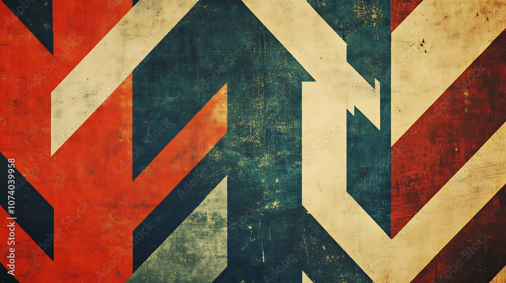 Poster A retro-style background with textured arrows moving in one direction, representing progress and forward movement