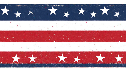 Fototapeta premium Red, white and blue border simple design with flat color blocks on a white background