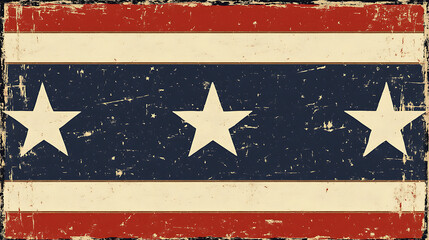 Red, white and blue border simple design with flat color blocks on a white background