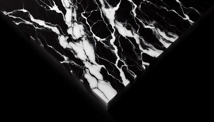 High contrast black and white marble with dramatic veins, creating bold, modern look
