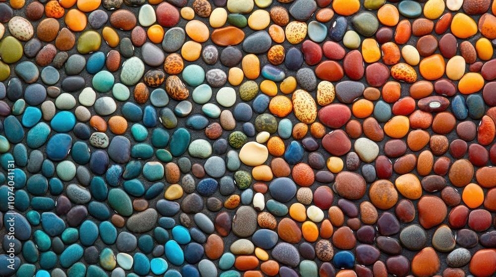 Aufkleber An intricate arrangement of vibrant beans, lentils, and seeds showcases a captivating abstract pattern, highlighting their texture and colors. Generative AI