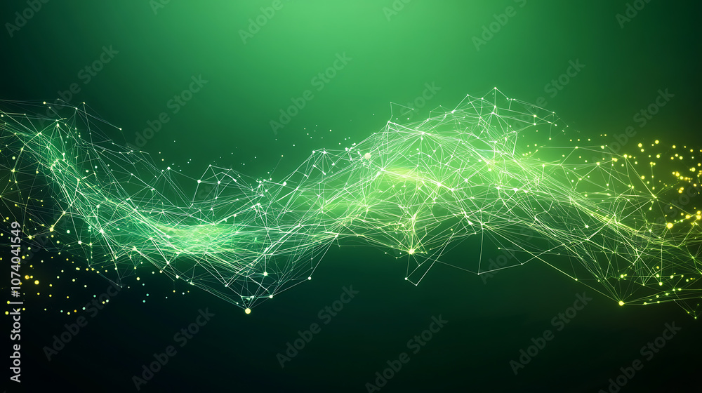 Leinwandbilder abstract background with a dark green geometric pattern in the low poly style, with connection lines