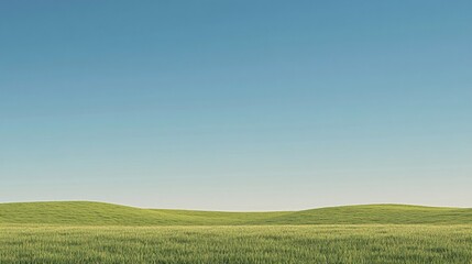 Fototapeta premium Minimalistic landscape with a clear sky
