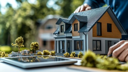 Model Home and Tablet for Architectural Planning