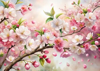 Beautiful Illustration of Isolated Cherry Blossom Trees in Fall, Showcasing Vibrant Colors Against a Clean White Background for Stunning Food Photography Inspiration