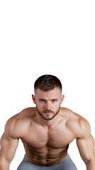 Fototapeta premium Muscular man posing on transparent background