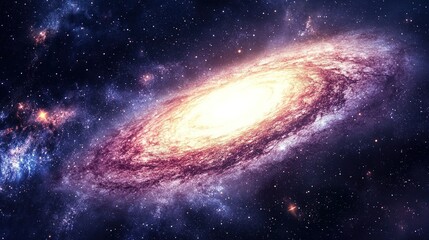 Fototapeta premium A powerful and mystical representation of spirituality, where the sun's radiant energy flows into a cosmic galaxy body, symbolizing the connection between the human spirit and the universe,