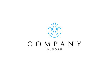 abstract healthy person logo with water drop combination in line art design